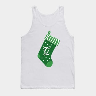 Christmas Stocking with the Letter G Tank Top